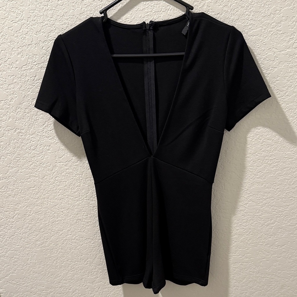 Forever 21 Black V-Neck Bodysuit